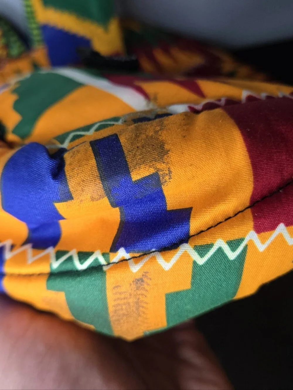 Handmade Kente Cloth Backpack: Bright African Tribal Pattern Backpack/Travel Bag